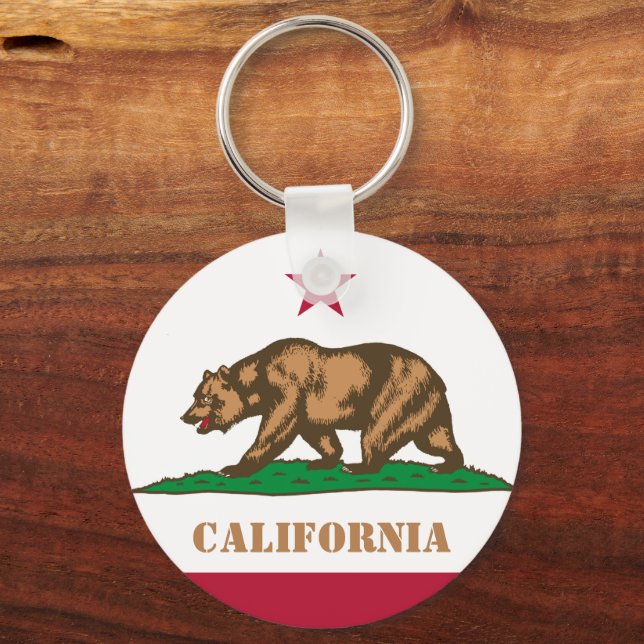 California flag & California holiday travel /sport Key Ring (Front)