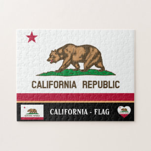 California Flag & California State USA /America Jigsaw Puzzle