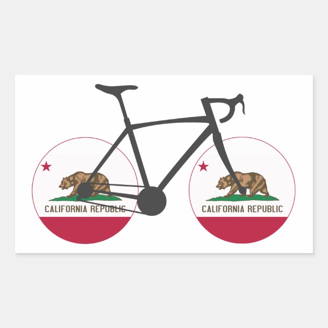 California Flag Cycling Rectangular Sticker (Front)