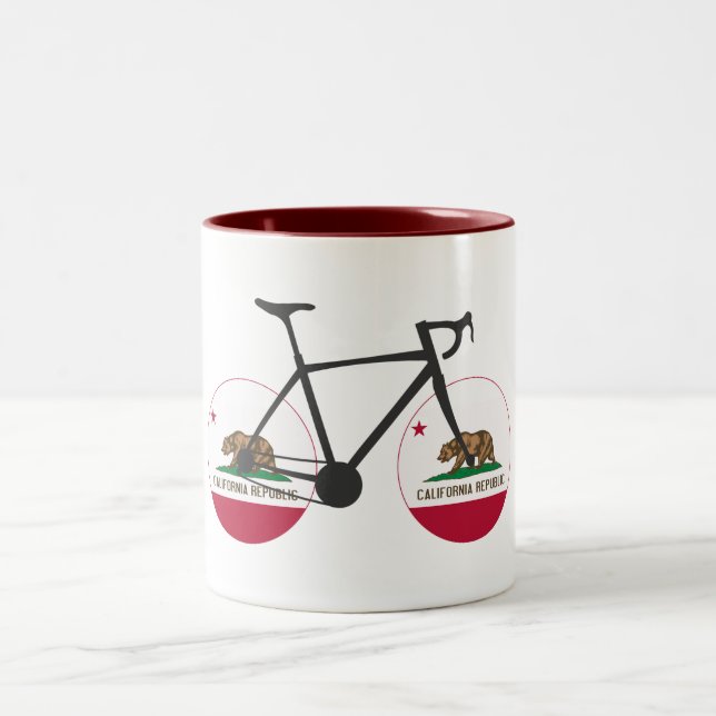 California Flag Cycling Two-Tone Coffee Mug (Center)