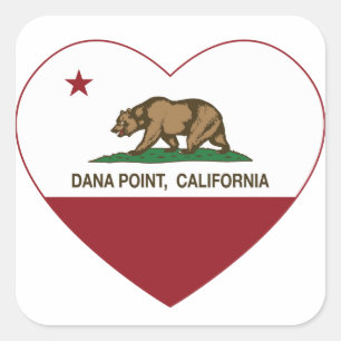 california flag dana point heart square sticker
