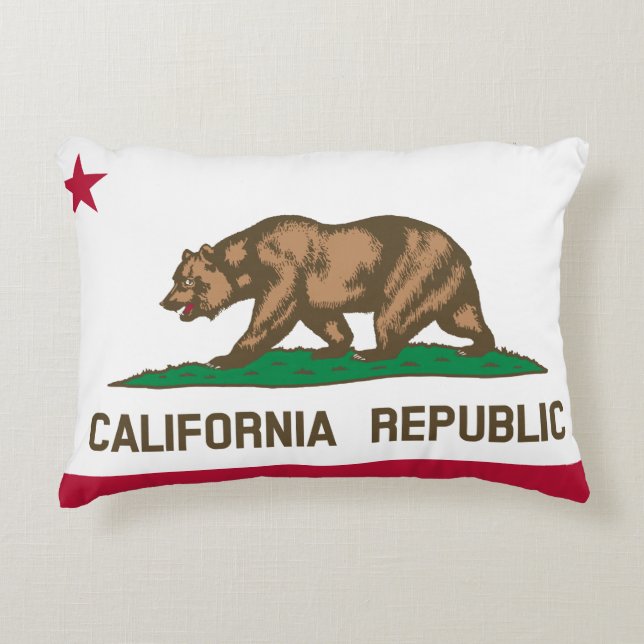 CALIFORNIA FLAG DECORATIVE CUSHION (Front)