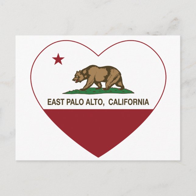 california flag east palo alto heart postcard (Front)