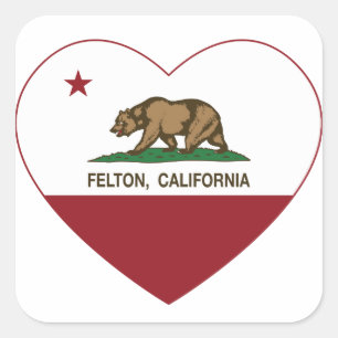 california flag felton heart square sticker