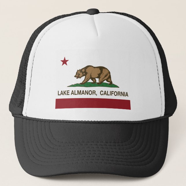 california flag lake almanor trucker hat (Front)