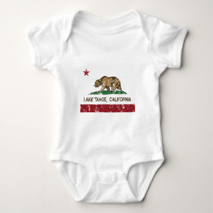 california flag lake tahoe distressed baby bodysuit