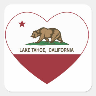 california flag lake tahoe heart square sticker