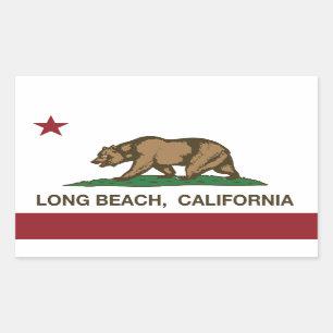 california flag long beach rectangular sticker