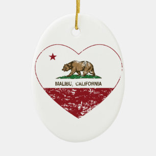 california flag malibu heart distressed ceramic tree decoration