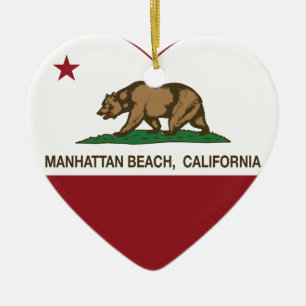 california flag manhattan beach heart ceramic tree decoration