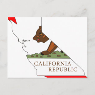 California Flag Map Postcard