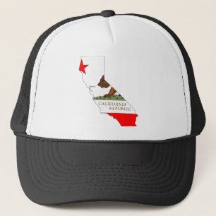 California Flag Map Trucker Hat