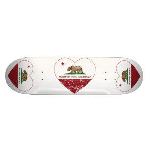 california flag monterey park heart distressed skateboard