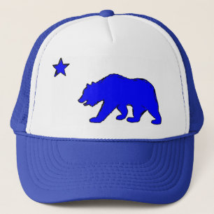 California flag neon blue bear hat