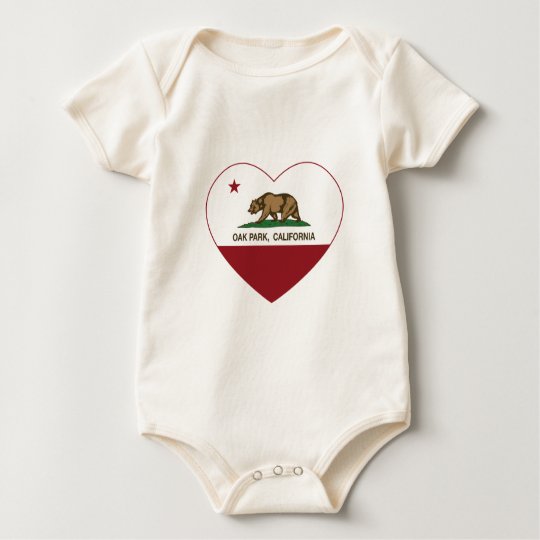 california flag oak park heart baby bodysuit