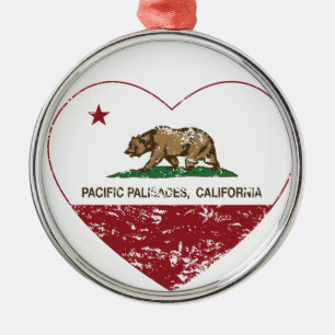 california flag pacific palisades heart dist metal tree decoration