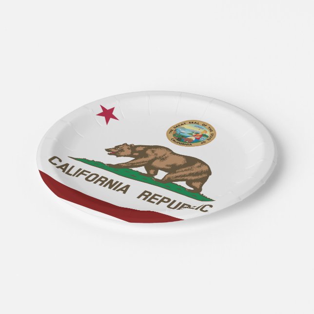 California flag paper plate (Angled)