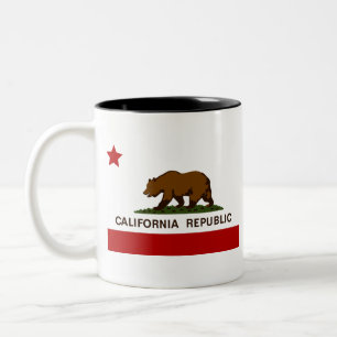 California Flag  Patriotic Two-Tone Coffee Mug