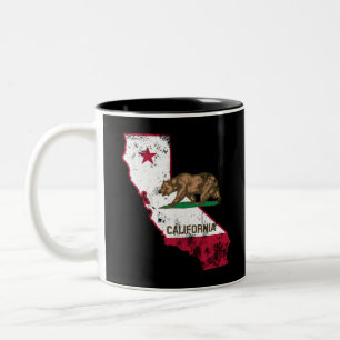 California Flag Patriotic Two-Tone Coffee Mug