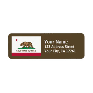 California Flag Return Address Labels