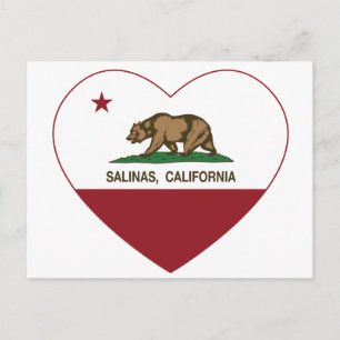 california flag salinas heart postcard