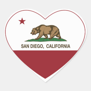 california flag san diego heart heart sticker