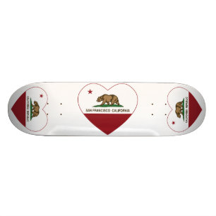 california flag san francisco heart skateboard