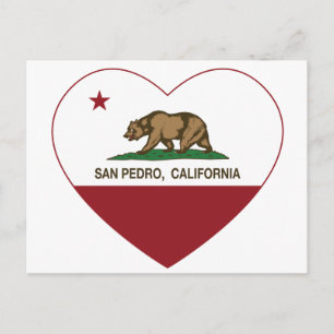 california flag san pedro heart postcard