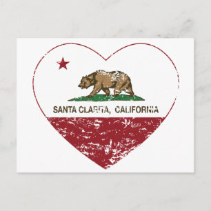 california flag santa clarita heart distressed postcard
