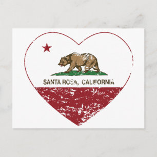 california flag santa rosa heart distressed postcard