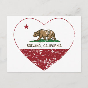 california flag solvang heart distressed postcard