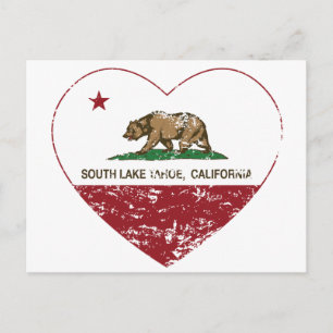 california flag south lake tahoe heart distressed postcard