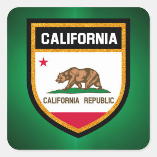California Flag Square Sticker