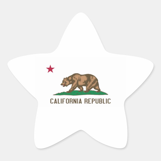 California Flag Star Sticker (Front)