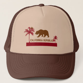 California Flag T-Shirt - Palm Trees & Beach Trucker Hat