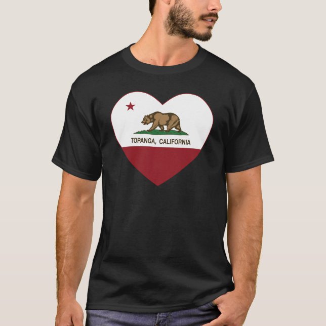 california flag topanga heart T-Shirt (Front)