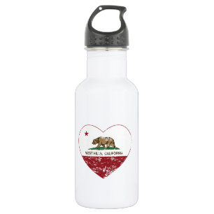california flag west hills heart distressed 532 ml water bottle