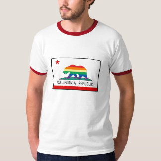 California Flag with Rainbow Bear T-Shirt