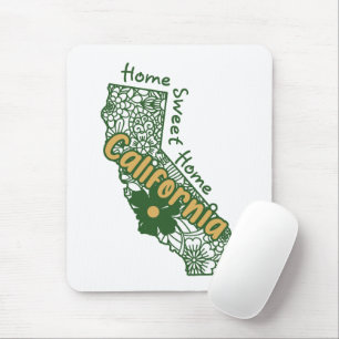 California Floral Doodles Mouse Mat