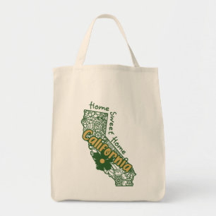 California Floral Doodles Tote Bag