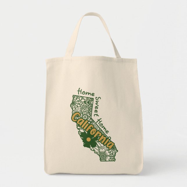 California Floral Doodles Tote Bag (Front)