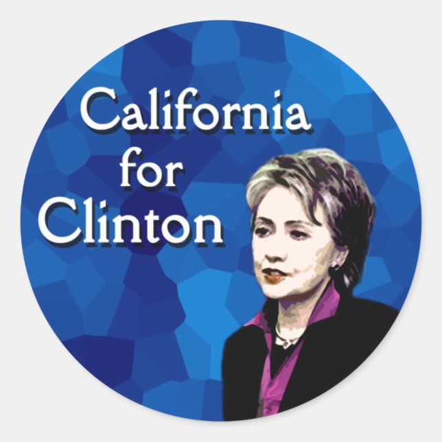 California for Clinton Classic Round Sticker (Front)