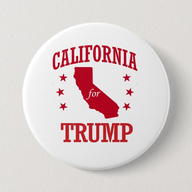 CALIFORNIA FOR DONALD TRUMP 7.5 CM ROUND BADGE (Front)