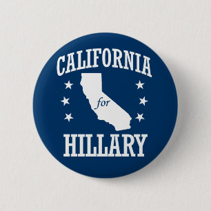 CALIFORNIA FOR HILLARY 6 CM ROUND BADGE