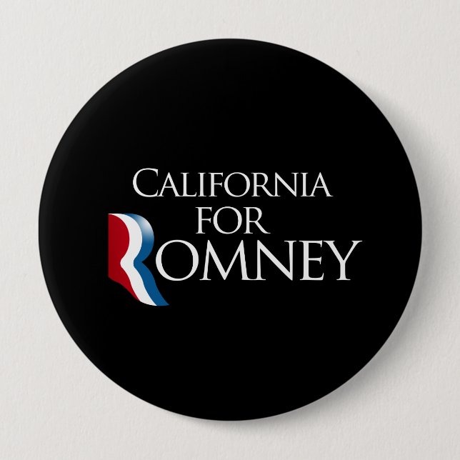 California for Romney-.png 10 Cm Round Badge (Front)