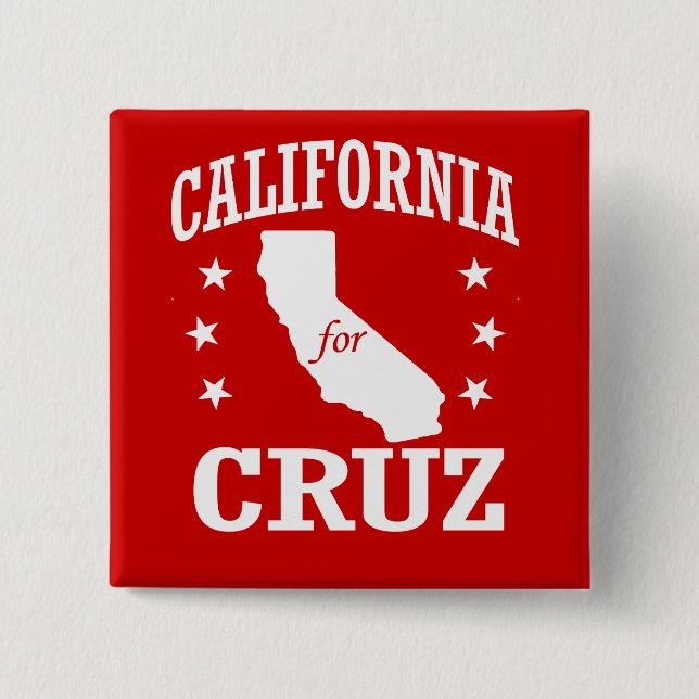 CALIFORNIA FOR TED CRUZ 15 CM SQUARE BADGE (Front)