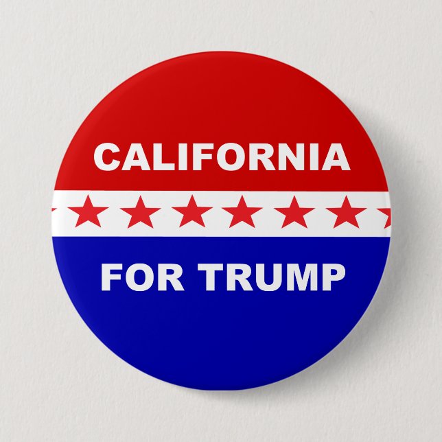 California For Trump 7.5 Cm Round Badge (Front)