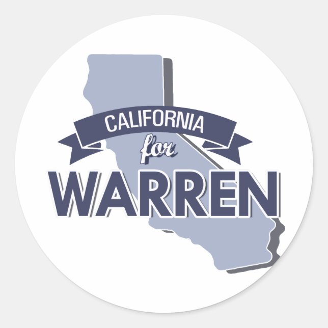 CALIFORNIA FOR WARREN - 2016.png Classic Round Sticker (Front)