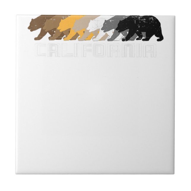 California Gay Bear Distressed  Tile (Front)