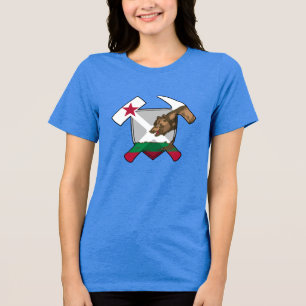 California Geologist- Rock Hammer and Shield Tri-Blend Shirt